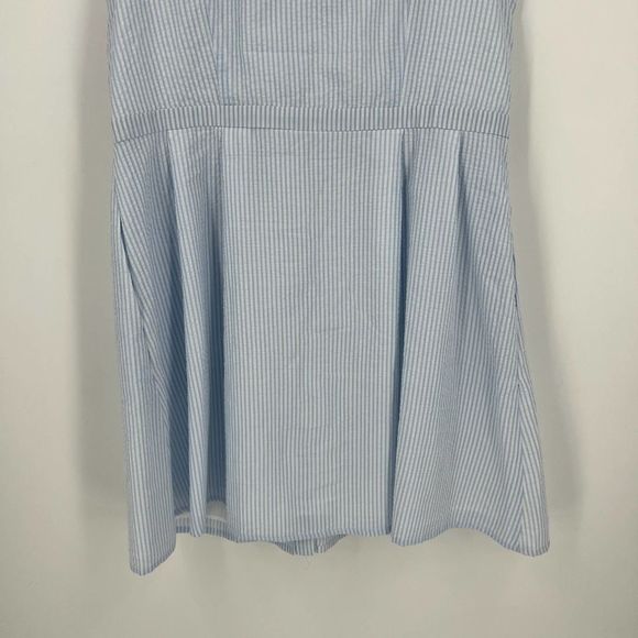 Modcloth Blue Stripe Broadcast Coordinator Sleeveless Shirt Dress Size 20 - Picture 12 of 13